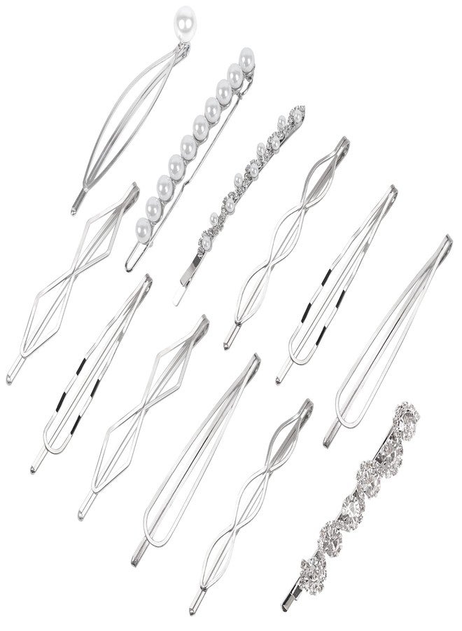 Folansy 12 Pcs Hair Pins Set,Pearl Hair Clips Geometric Hair Pins Metal Hairpin,Minimalist Hair Styling Jewelry,Wedding Dainty Hair Barrettes Accessories,Bobby Pin for Girl Women - Image 1